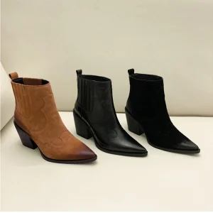 bottines femme en cuir western
