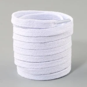 lacets plats en coton pour baskets blancs