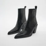 bottines western femme cuir rétro