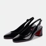 escarpins en cuir verni noir pour femmes