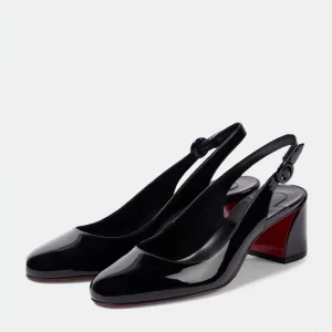 escarpins en cuir verni noir pour femmes
