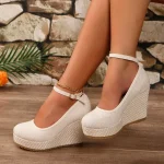 Espadrille femme à  Talons   - Blanc