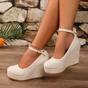 Espadrille femme à  Talons   - Blanc