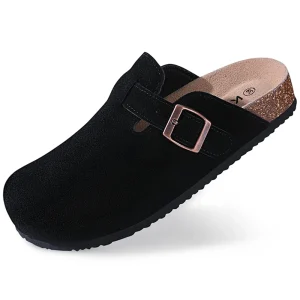 sabot mules pour femme en daim noir