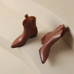 bottines cowboy pour femme cuir