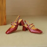 escarpins pour femmes en cuir Mary Jane