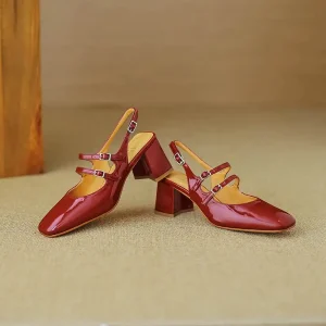 escarpins pour femmes en cuir Mary Jane