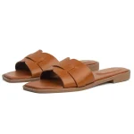 mules semelle plate femme caramel