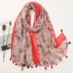Écharpe foulard Femme Rose -  Fleurs