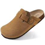 Sabot mules pour femme en daim  - Marron