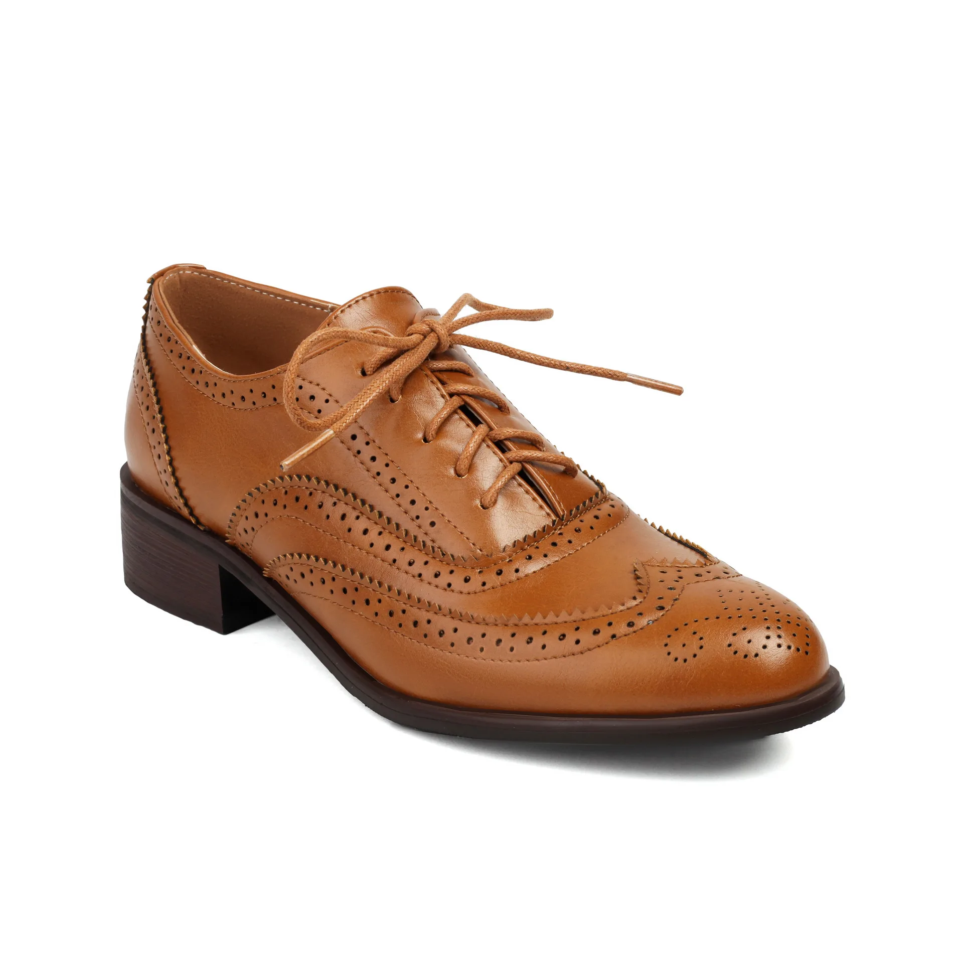 chaussures à lacets en cuir femme