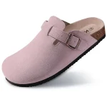 Sabot mules pour femme en daim  - Rose