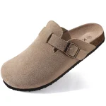 Sabot mules pour femme en daim  - Beige
