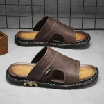 mules homme été en cuir luxe