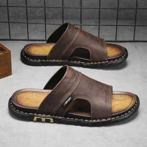 mules homme été en cuir luxe