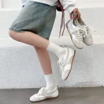 Baskets Blanche Femme En Cuir - Luxe