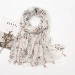 écharpe foulard femme blanc