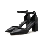 escarpins talons blocs femme noir