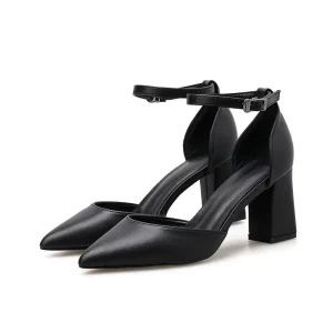 escarpins talons blocs femme noir