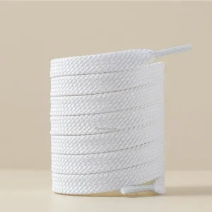 Lacets Plats en Tissu  pour Baskets - Blanc