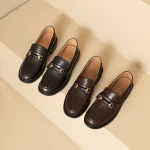 mocassins en cuir tressé pour femme