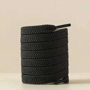 Lacets Plats en Tissu  pour Baskets - Noir