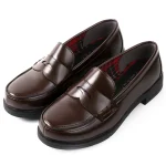 Mocassins japonais femme verni cuir - Marron
