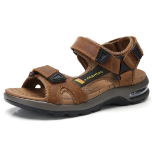 Sandales homme en cuir - Marron