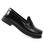 Mocassins japonais femme verni cuir - Noir