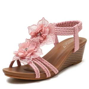 Sandales femme plage – rétro fleuri