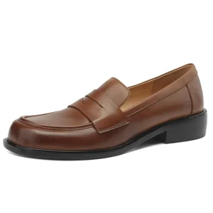 Mocassins femme en cuir - Marron