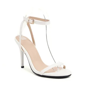 Sandales femme grande taille - Blanc & Noir