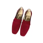 Mocassins femme Cuir de Vache - Rouge