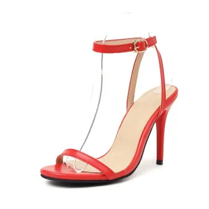 Sandales femme verni cuir - Rouge