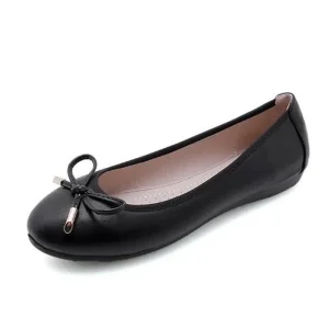 Ballerines femme cuir - Noir