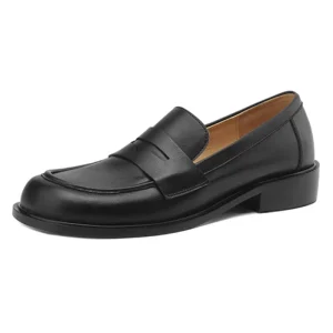 Mocassins femme en cuir - Noir