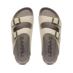 Mules femme avec boucle – Crème