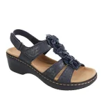 Sandales cuir femme fleurs - Grande taille