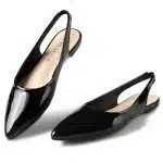 Ballerines Femme verni cuir  –  Noir