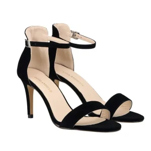 Sandales femme daim mariage  - Noir