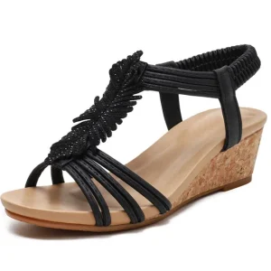 Sandales femme d'été  - Noir & Marron