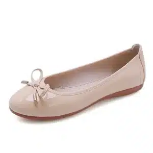 Ballerines femme verni cuir - Kaki