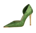 Escarpins femme en satin  - vert