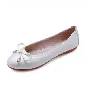 Ballerines femme cuir - Blanc