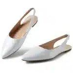 Ballerines Femme verni cuir  – Blanc