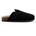 Sabots mules pour homme en daim – Noir