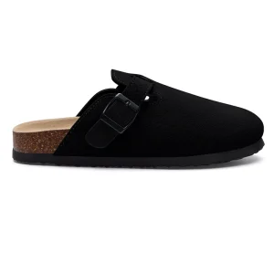 Sabots mules pour homme en daim – Noir
