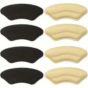Coussinets de Talon Autocollants - Confort - 4 Beige & 4 Noir