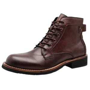 Bottines Moto Rétro Homme | Cuir À Lacets