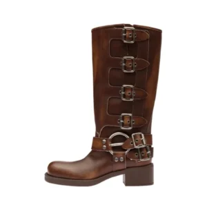 Bottes Femme Cuir 2025 | Plateforme Rivetée